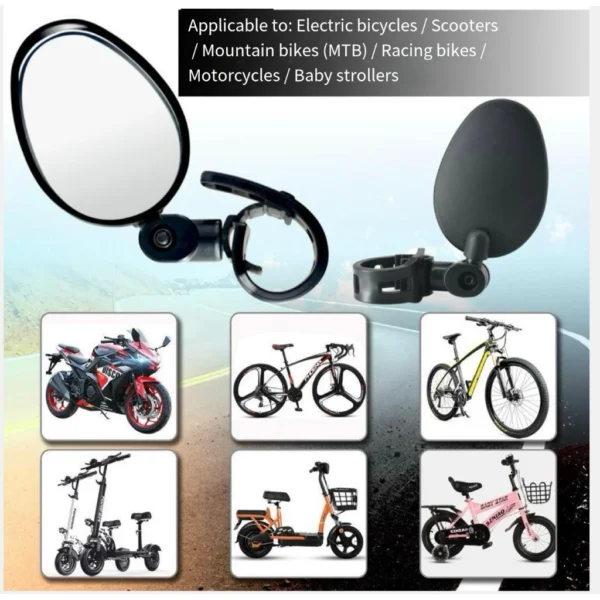 Handlebar Wide Angle Rotate Rearview