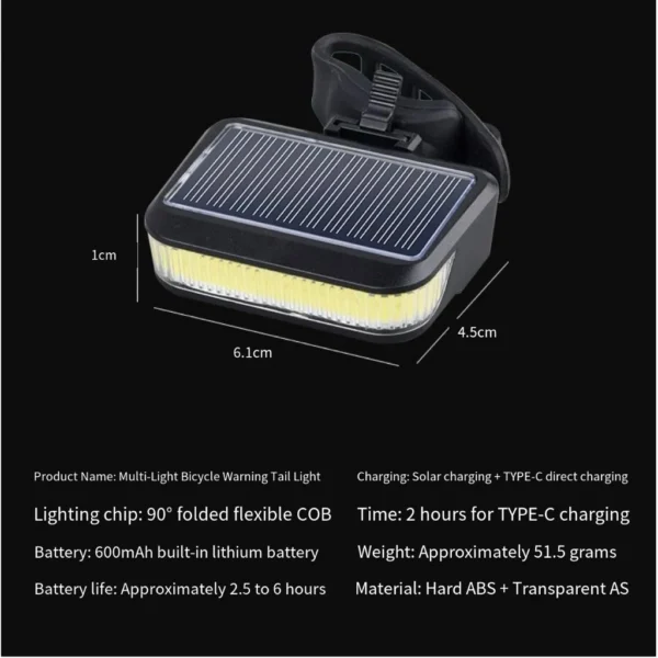 Solar Bicycle Waterproof Rear LED Taillight