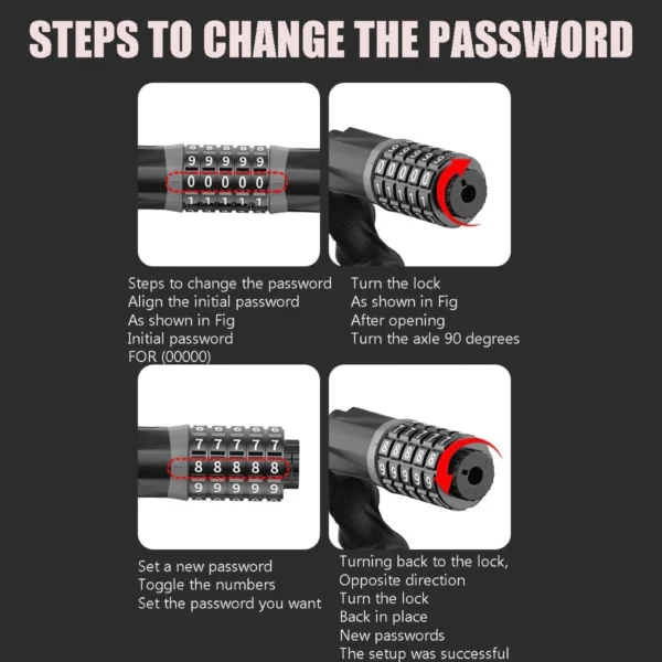 5 Digit Bicycle Chain Lock